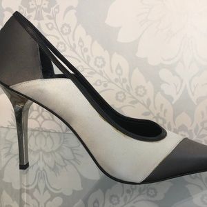 DIEGO DOLCINI 2 Tone Gray Satin Pointed Toe Pumps